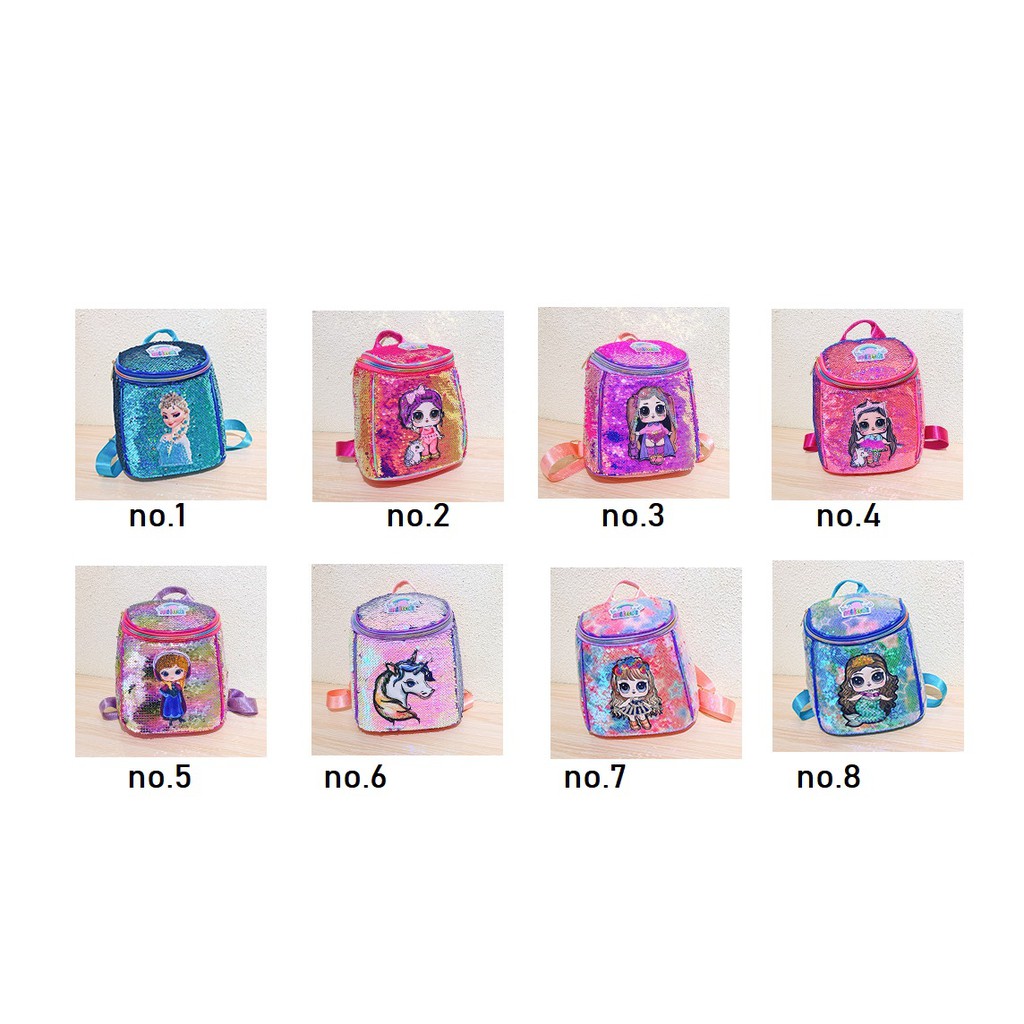 Ransel Sequin LOL tabung - LOL14 backpack anak perempuan tk sd