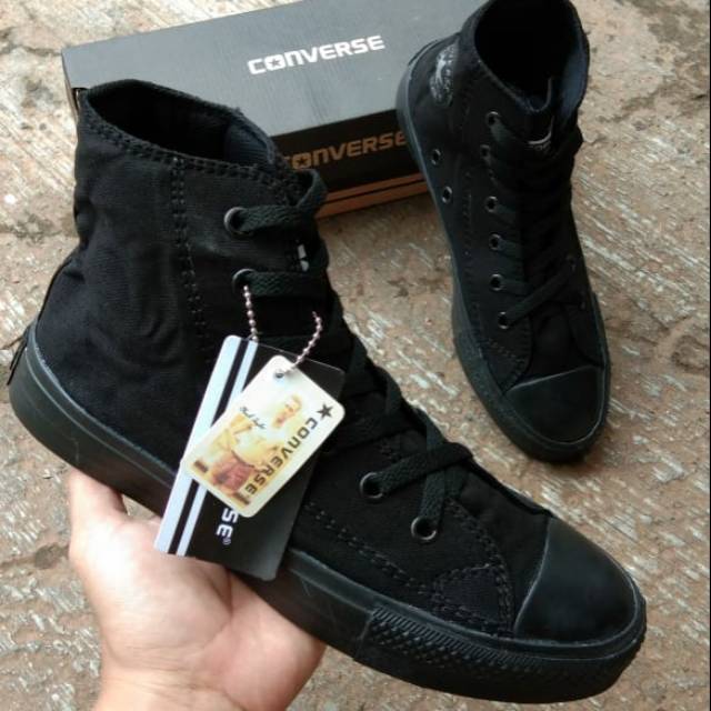 Sepatu Converse full black high