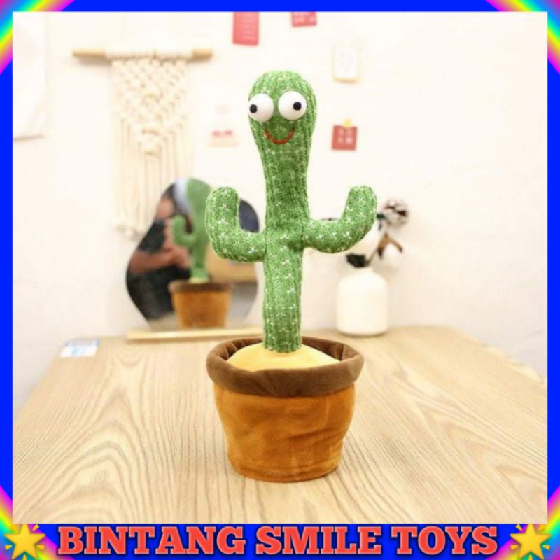 MAINAN ANAK KAKTUS JOGET BICARA REKAM MENYANYI BONEKA GOYANG MENARI LED ORIGINAL TERMURAH COD
