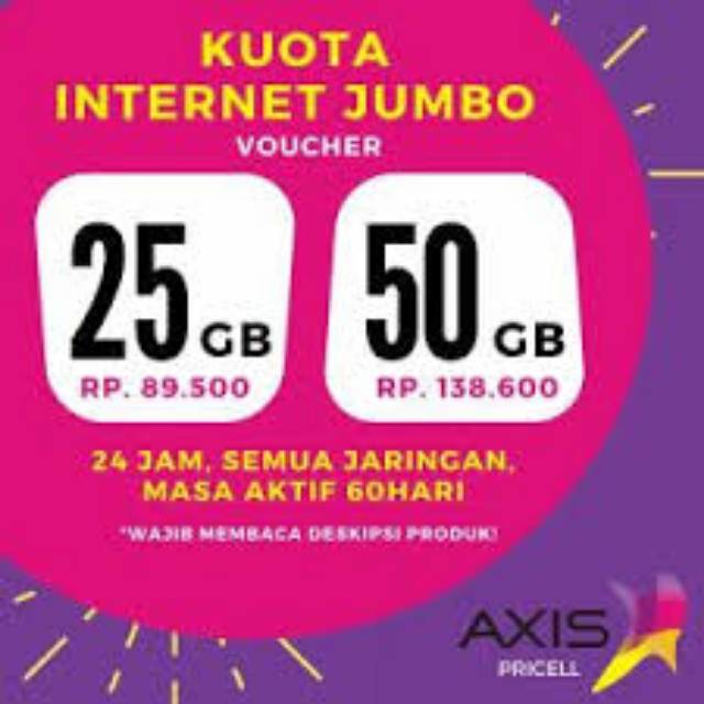 Kuota Jumbo Axis 25 GB 50 GB (60 HARI)