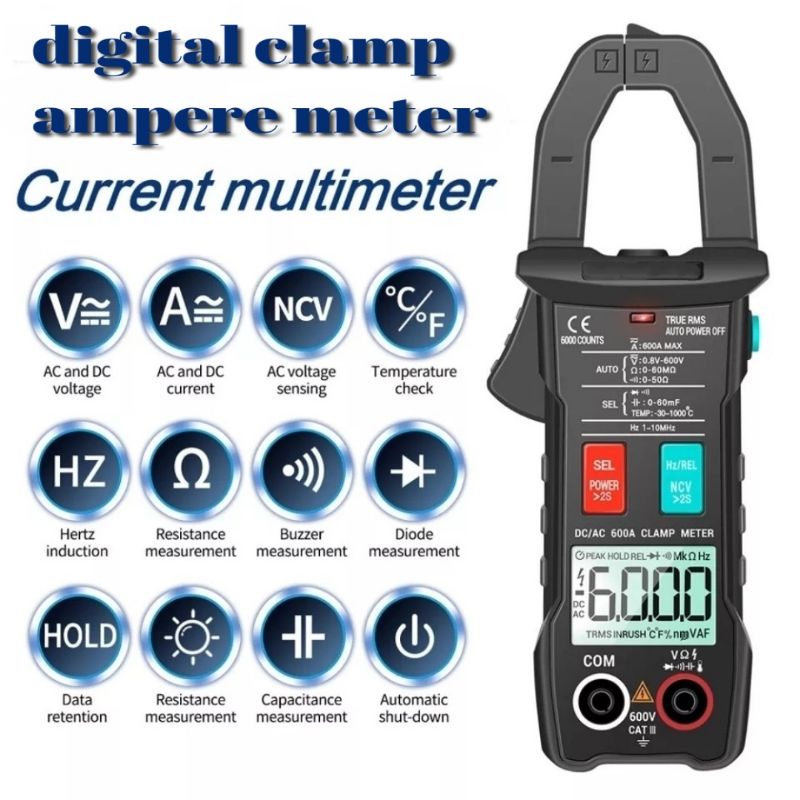 tang digital smart clamp ampere meter AC capacitance otomatis auto / Hanya untuk AC