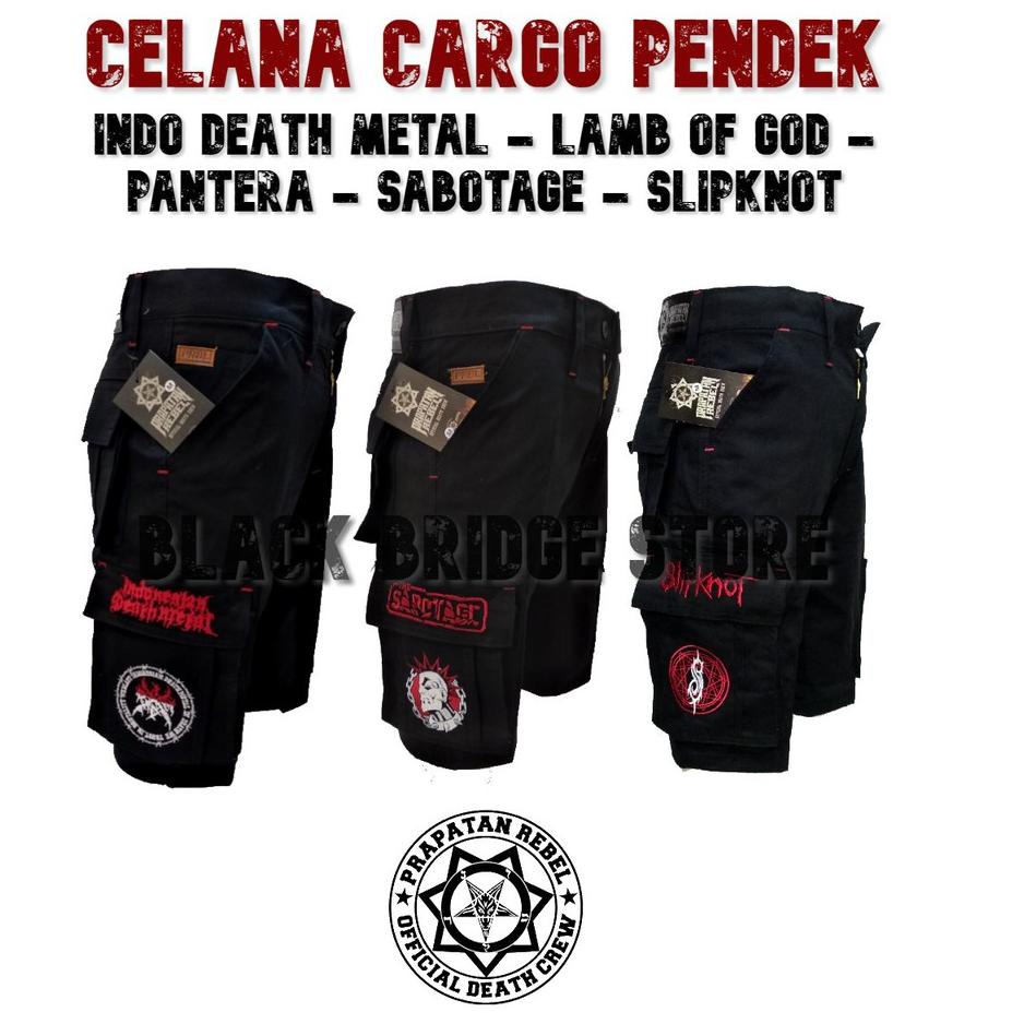 LANGSUNG ATC.. Celana Cargo Pendek / Kempol Pendek / Celana Metal Punk Hardcore ORI PRAPATAN REBEL