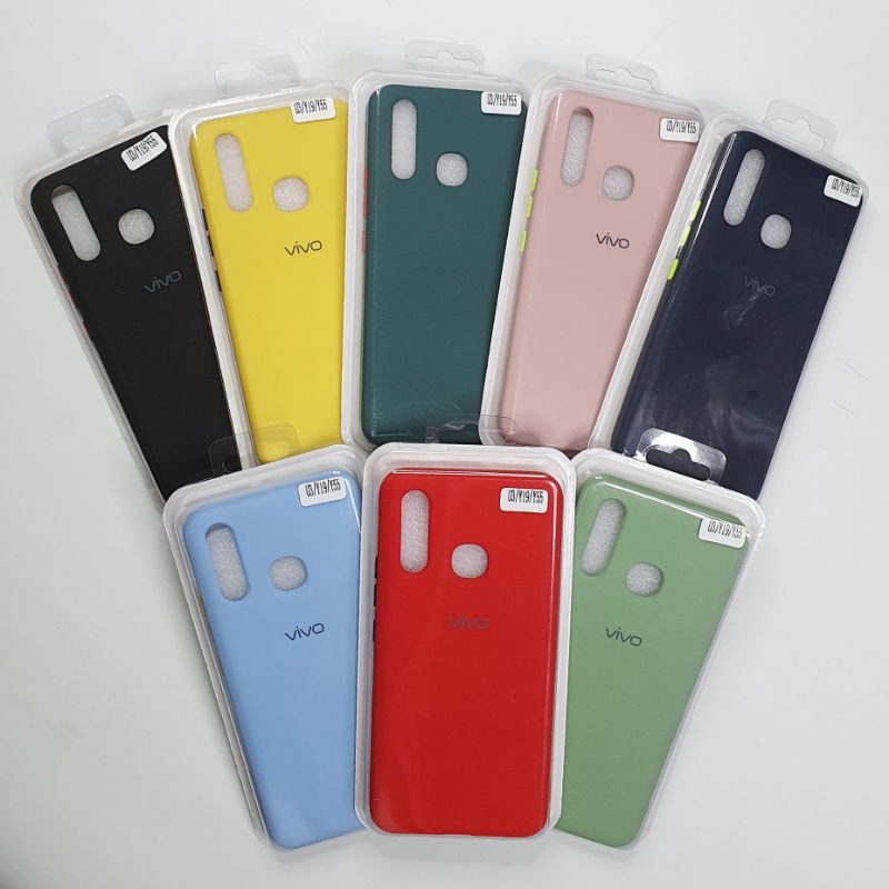 Vivo U3 / Y19 / Y5S Macaron Tone Case / Silicone Macaron Colour Side button