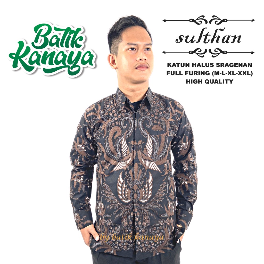 Kanaya - Baju Batik Pria Lengan Panjang Modern Full Furing Bahan Katun Sragenan Motif SULTAN