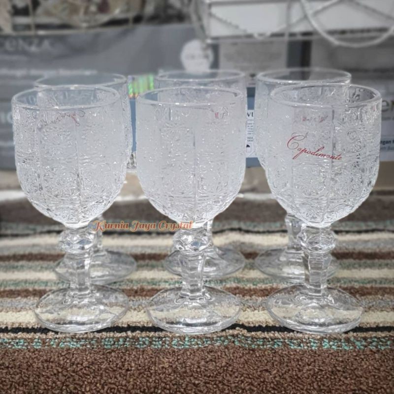 Gelas Kristal Set 6pcs Capodimonte/ Gelas Pesta Set 6/ Gelas Wine