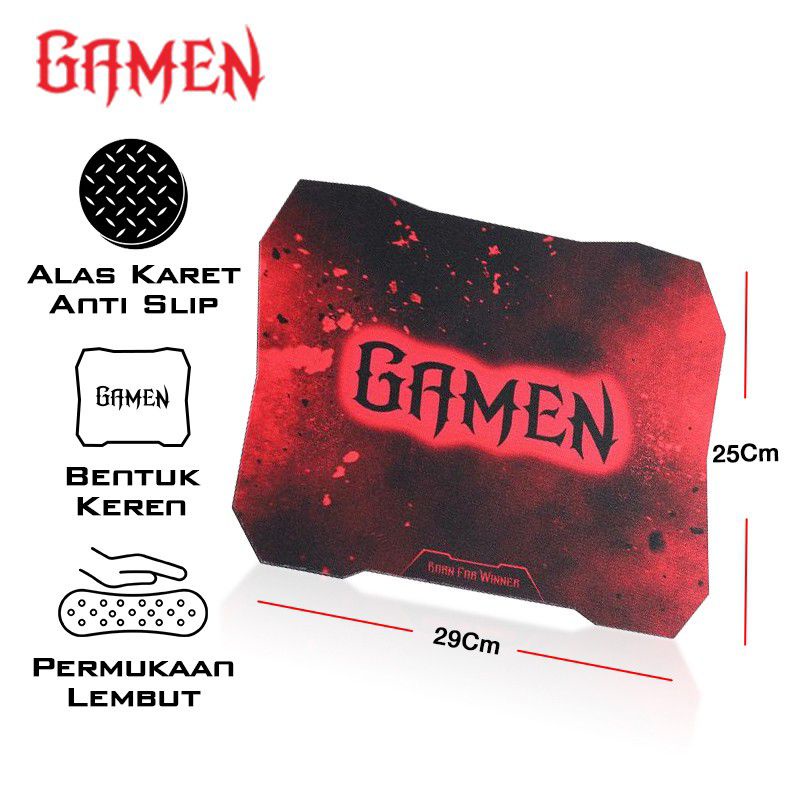 GAMEN GP-X Mousepad Gaming Anti Slip Soft Surface 25 x 29 cm