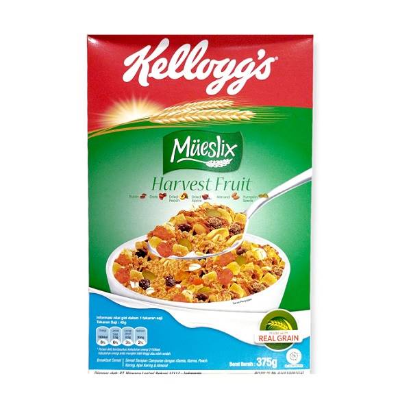 

KELLOGGS MUESLIX HARVEST FRUIT 375 GR