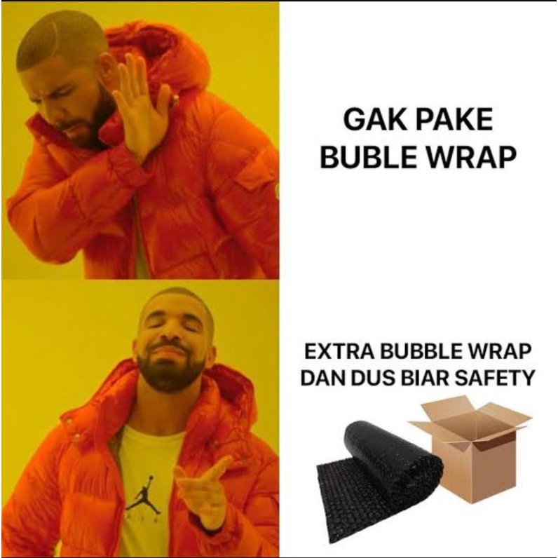 

Extra packing kardus, bubble wrap dan styrofoam
