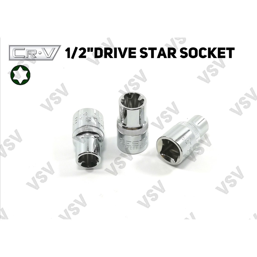 Gestar 1/2&quot;DR Star Socket E24 Kunci Shock Bintang Anak Sock Sok