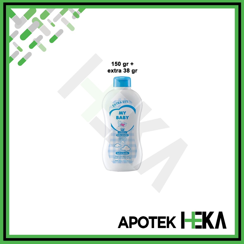 My Baby Powder Soft &amp; Gentle - Bedak Bayi Bedak Anak Lembut Biru 150 gr + extra 38 gr (SEMARANG)