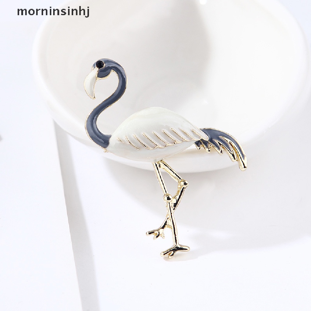 Mornin Bros Pin Enamel Bentuk Flamingo Elegan Untuk Wanita