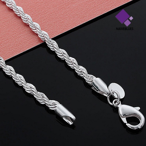 Kalung Rantai Bahan Sterling Silver 925 Untuk Pria Dan Wanita