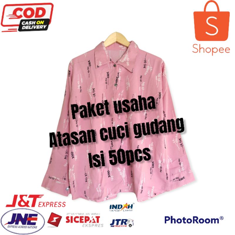 paket usaha  50pcs baju atasan wanita dewasa,blus cucigudang, baju atasan murah,kemeja wanita,atasan