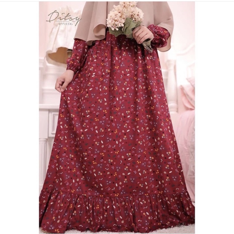 PRELOVED EIRA DEEPRED DITSY