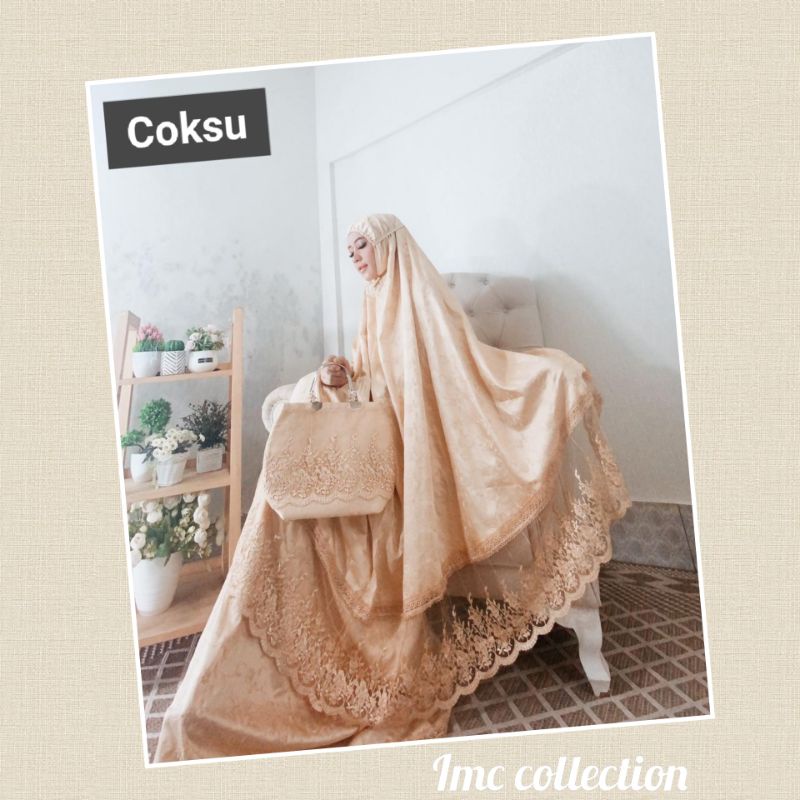 promo mukena sutra paris tas behel imc original