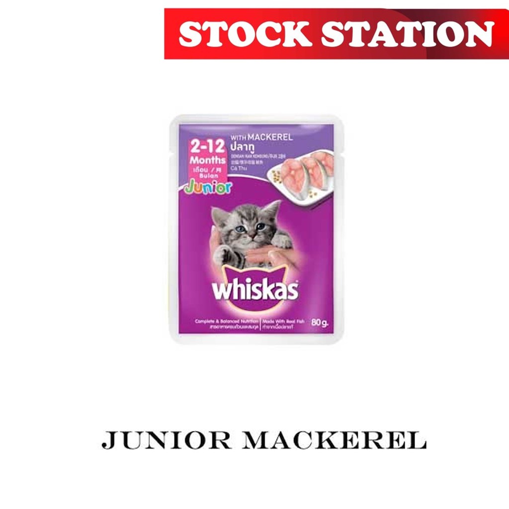 Whiskas Pouch Junior Mackerel 80gr