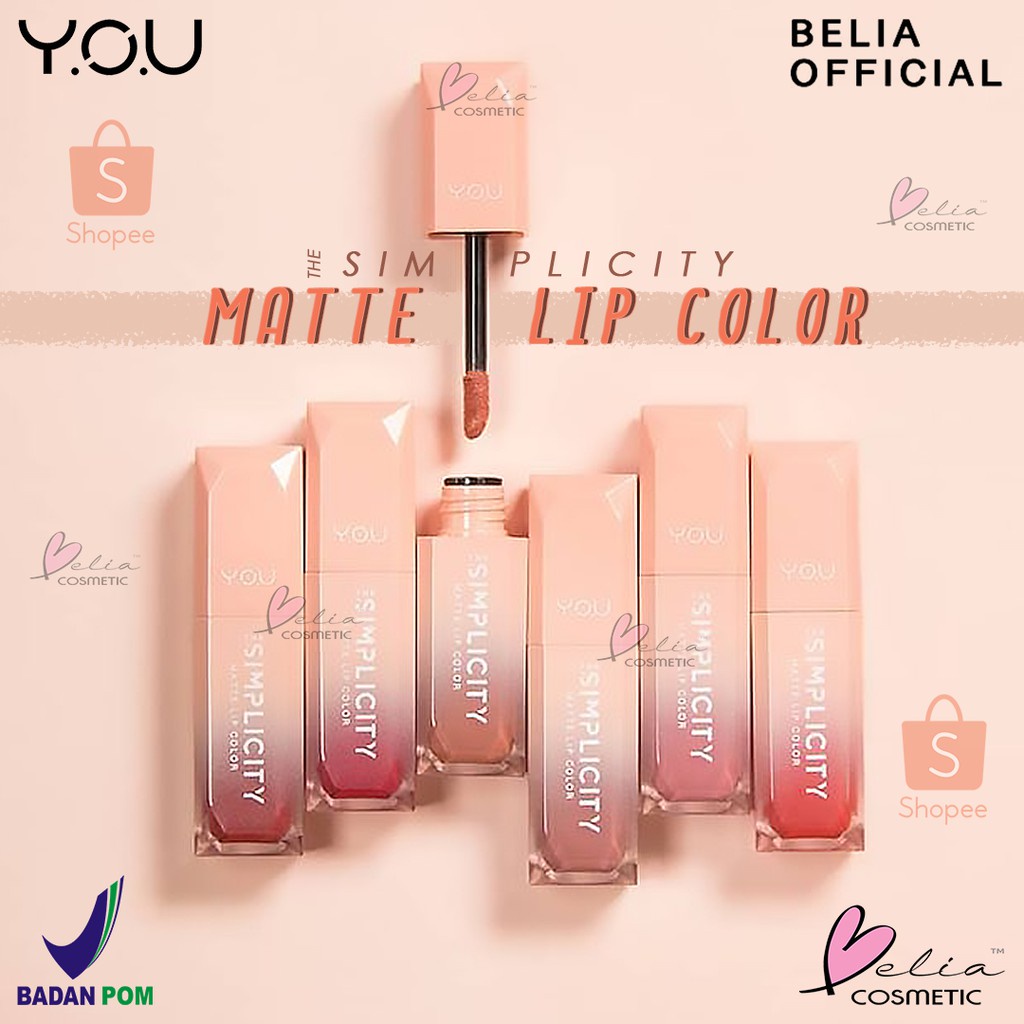 VINLA YOU The Simplicity Matte Lip Color 4.5g | Y.O.U Lip Cream Creamy Intense Lipcream (BPOM)