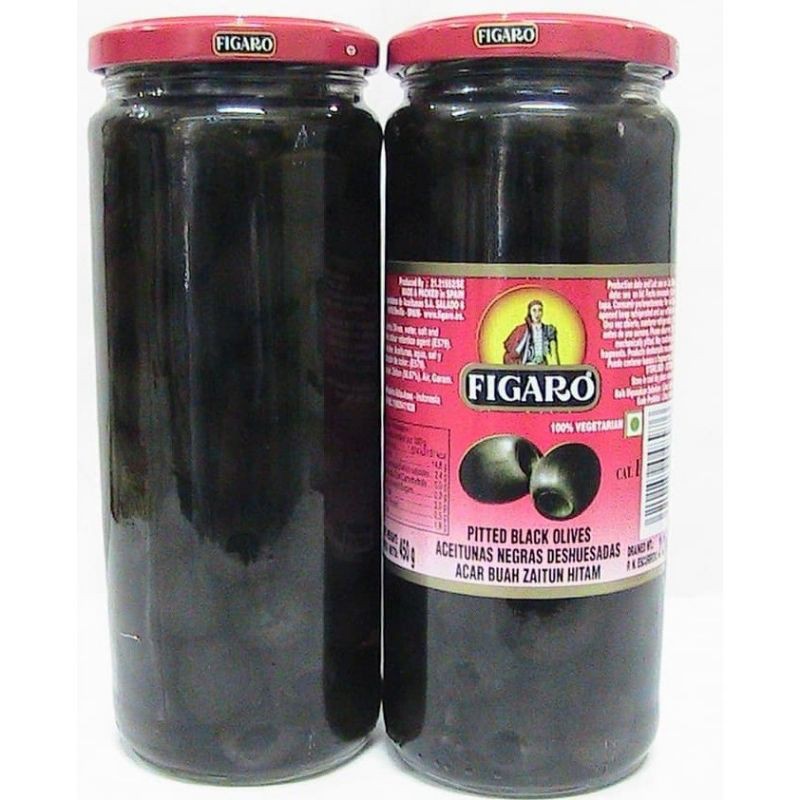 

zaytun Figaro Pitted Black Olives Zaitun 450 gram Buah Zaitun Hitam asli