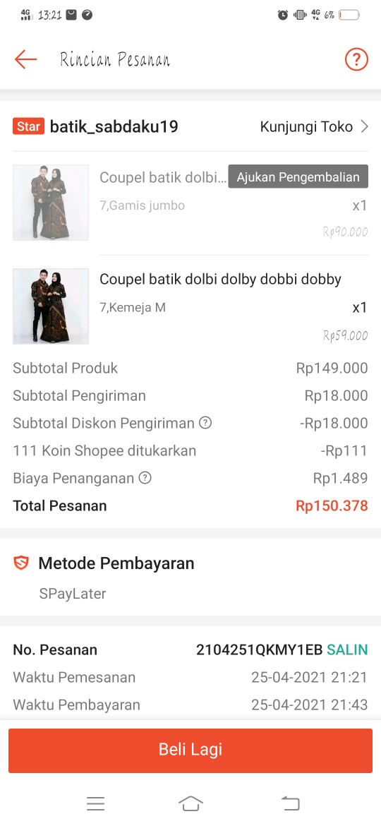 Coupel Batik Dolbi Dolby Dobbi Dobby