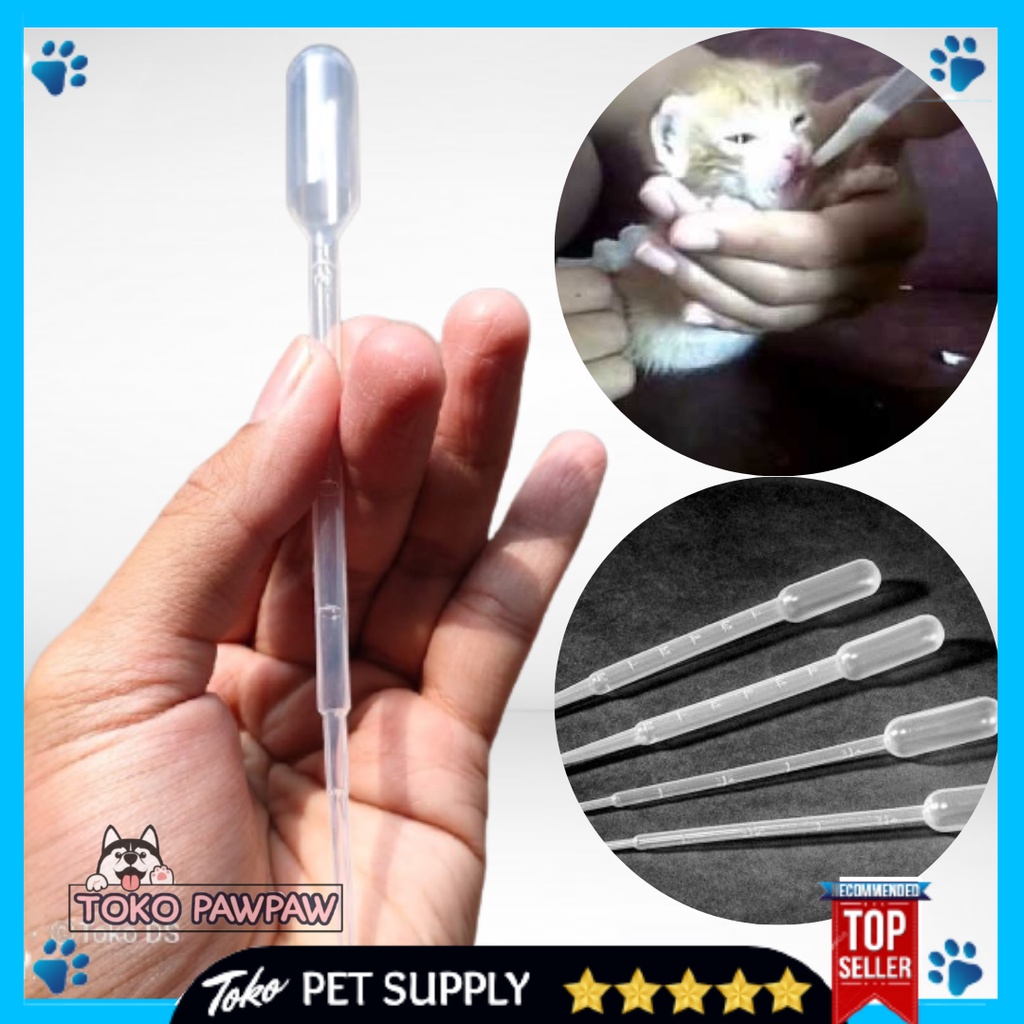 Kitten Straw Dot Susu Bayi Kucing Pipet Susu Kucing Sedotan Spuit Anak Kucing untuk Menyusui Kecil A