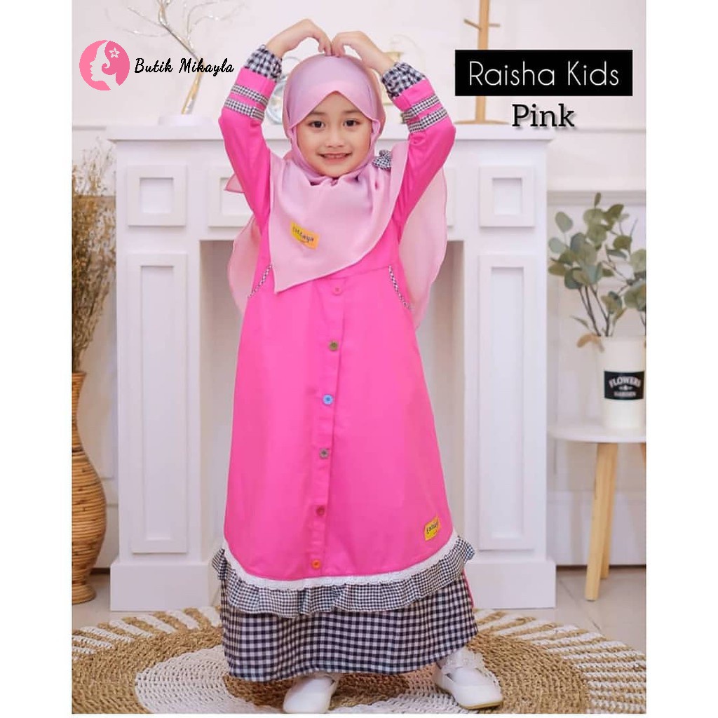Gamis Anak Raisha Kids Syari gamis Anak Usia 3-6 anak set Gamis Anak Termurah  Gamis Anak free Kerud