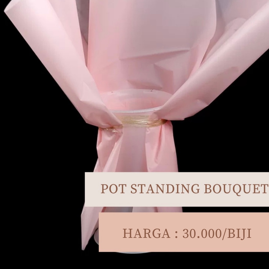 [PER 5 BIJI] POT STANDING BOUQUET PLASTIK PUTIH