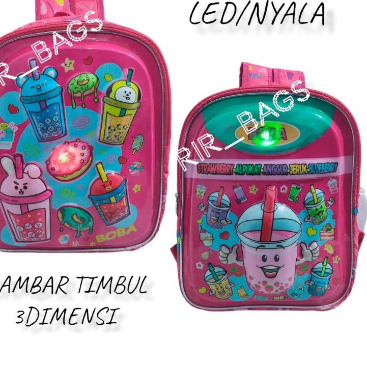 Barang Pilihan.. Tas sekolah anak perempuan TK/Tas anak Boba LED/Tas sekolah anak Boba/Tas anak Boba