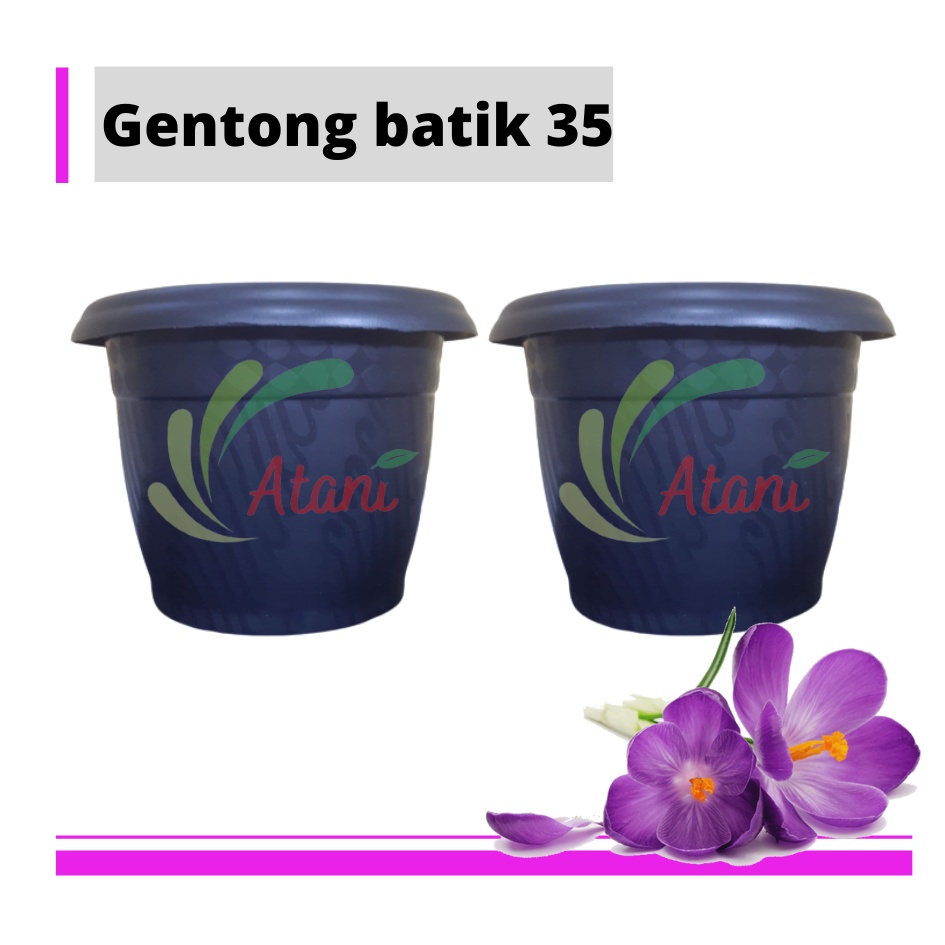 ATANI Pot Gentong 35 Batik Hitam Pot Plastik Bunga Jumbo Besar Murah Tanaman Uk Mirip Pot Tawon 35