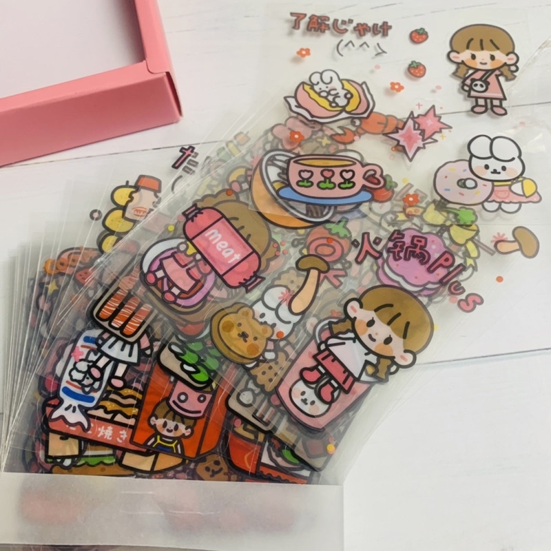 Stiker momo import | isi 10 Lembar | PVC Motif Kartun dnack drink Lucu Untuk Dekorasi Stiker gelas stiker Scrapbook stiker hp