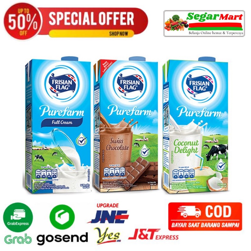 

Susu FRISIAN FLAG UHT 900ml/Swiss Chocolate/Fullcream/Coconut Delight Segarmart Bandung