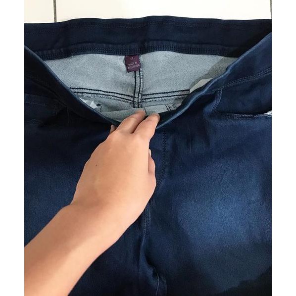RND 0525 GLORIA VANDERBILT waistband capri jeans (blue) &&
