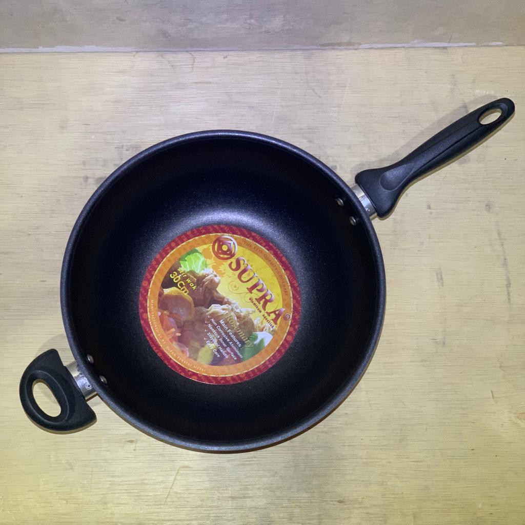 Wajan Stir Wok 30 cm Teflon Supra
