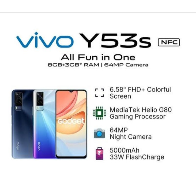 VIVO Y53s Ram 11 Garansi Resmi 1 Tahun, Gratis Servis 1 Tahun