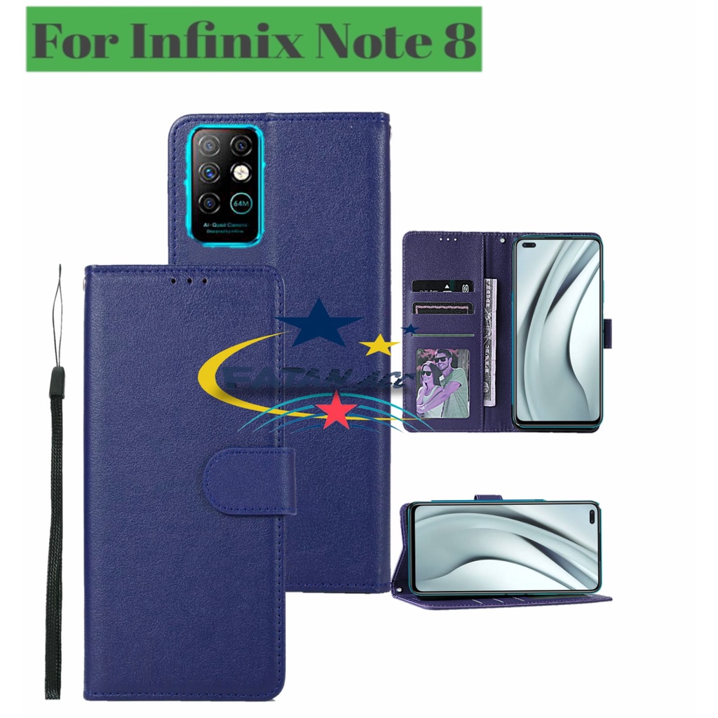 INFINIX NOTE 8 FLIP LEATHER CASE PREMIUM-FLIP WALLET CASE KULIT UNTUK INFINIX NOTE 8 - CASING DOMPET