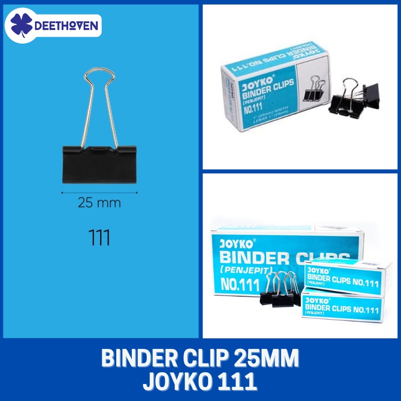 

Binder Clip / Penjepit Kertas JOYKO No. 111 (25 mm) isi 12pcs