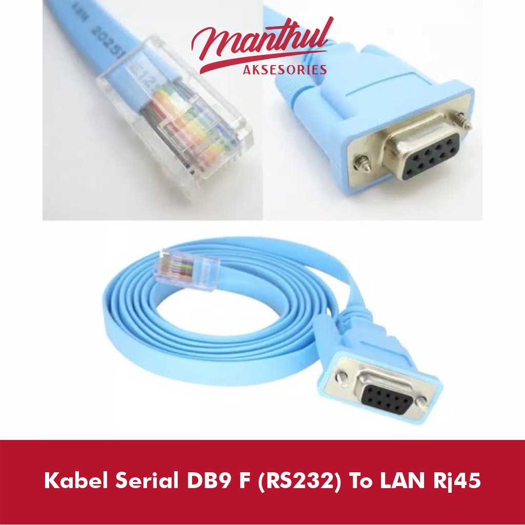 Kabel Serial DB9 F (RS232) To LAN RJ45