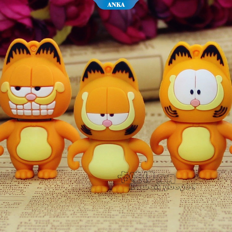 Kartun Kreatif Kepribadian Boneka Garfield U Disk 8 GB/16 GB Lucu Gantungan Kunci Ponsel Komputer Penggunaan Ganda