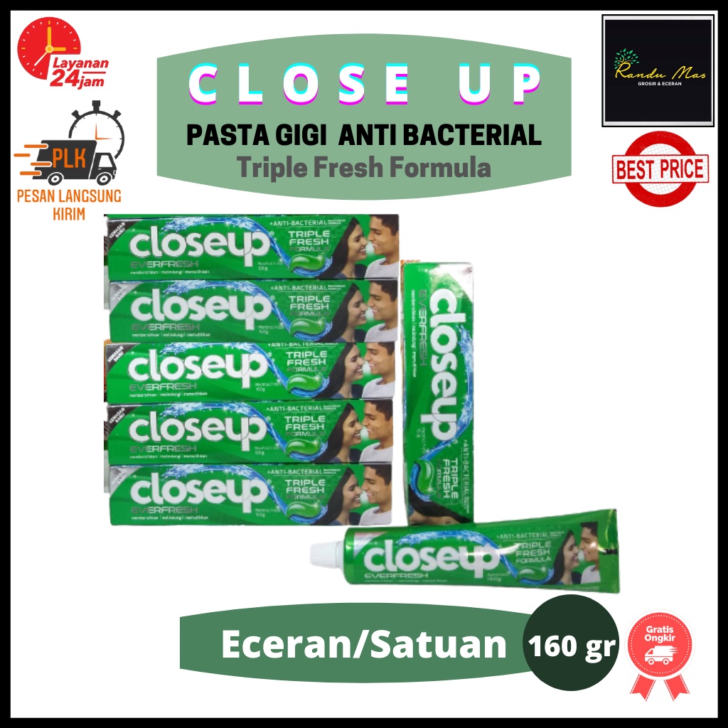 Close Up Pasta Gigi Green Menthol Fresh 160gr Tooth Paste Penyegar Mulut Menthol Original Ekonomis