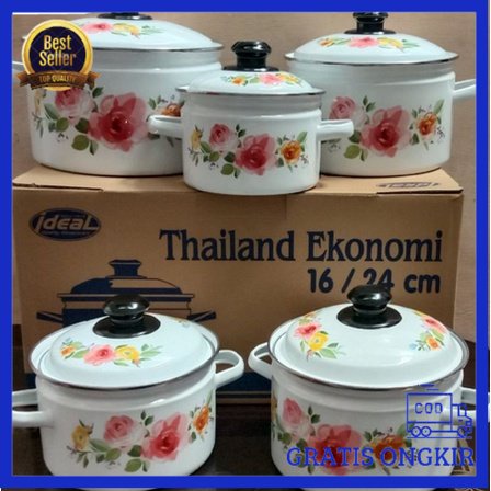 TERMURAH PANCI IDEAL PANCI THAILAND EKONOMI SET 16/24 PANCI MOTIF BUNGA PANCI ENAMEL [COD]