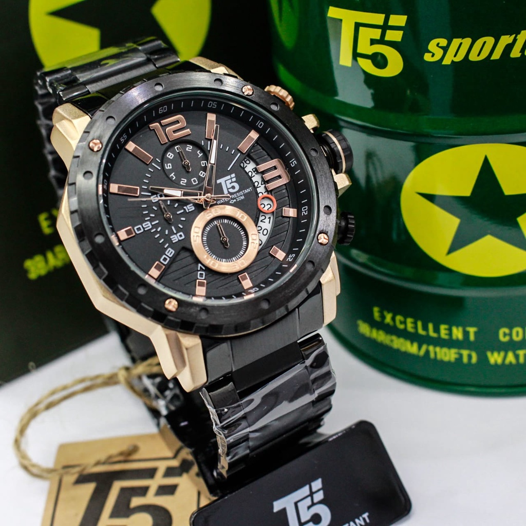 JAM TANGAN PRIA T5 H 3746G Original CHRONOGRAPH AKTIF /JAM TANGAN RANTAI T5 H 3746G  ORIGINAL/ T5 H 3746G  ORIGINAL/JAM TANGAN PRIA/JAM TANGAN STOPWATCH,WATER RESISTANT, CHRONOGRAPH/T5 H 3746GJAM PRIA