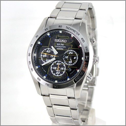 Seiko Solar SSC061P1 Chronograph Black Dial - Jam Tangan Pria SSC061