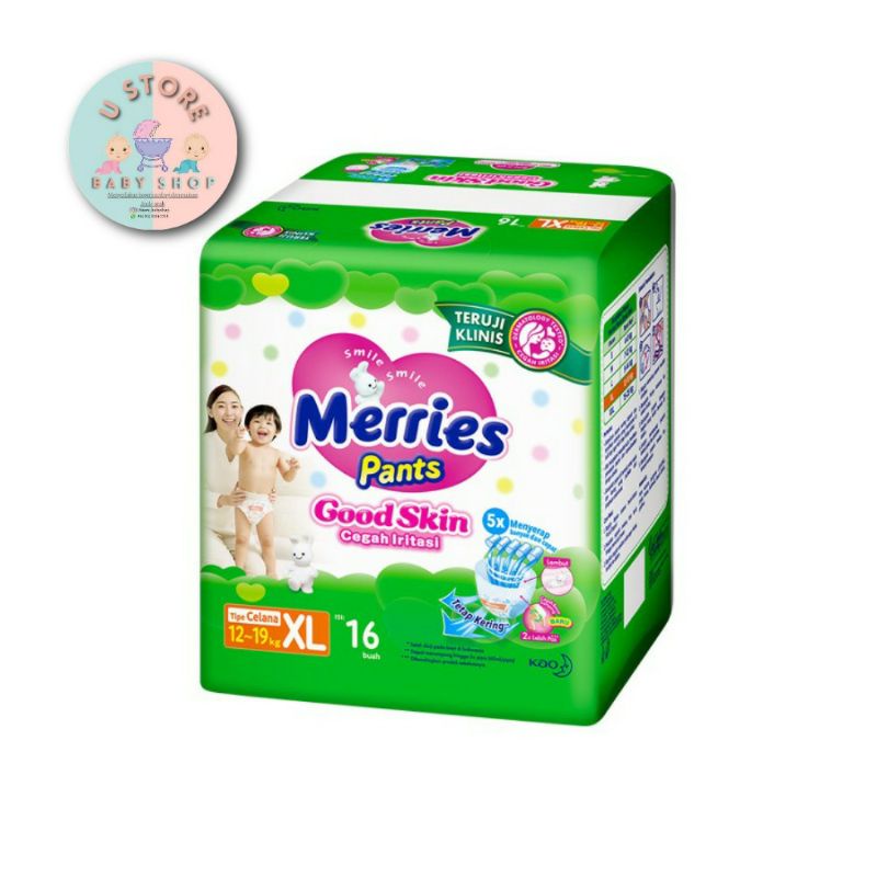 Merries Pants Good Skin L20, XL16 popok bayi murah