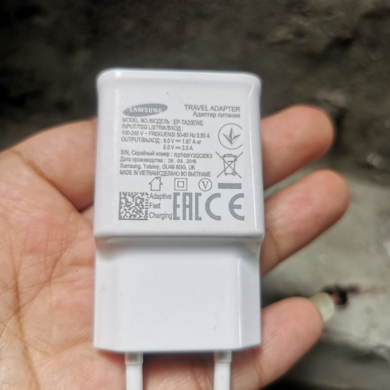 Adaptor travel Samsung Seri Note 4 5 7 8 9 bekas Copotan Hp tanpa kabel mulus