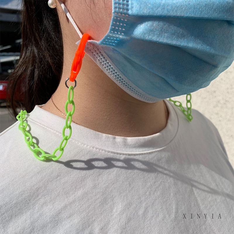 Korean Style Kalung Masker Strap Masker Adjustable Mask Clip Lanyard Ear Holder Neck Strap Colorful Chain Anti Slip Lanyard Holder Strings