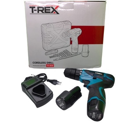 MESIN BOR BATERAI CORDLESS 10MM/Cordless Drill Screwdriver/POWER TOOLS/ Mesin Bor Baterai T-Rex Trex 12 Volt 10mm Cordless Drill Screwdriver