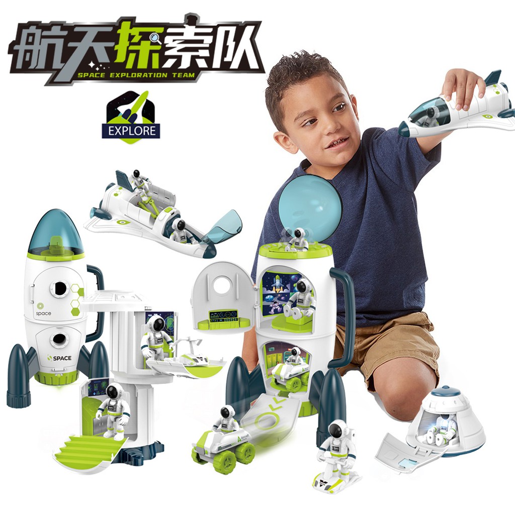 Mainan Anak EDUKASI PESAWAT kapal Luar Angkasa MOBIL Roket Astronot belajar game STATION TOY KIDS