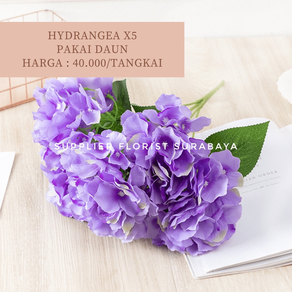 HYDRANGEA BUNGA PALSU HORTENSIA BUNGA MAINAN ARTIFICIAL FLOWER HYDRANGEA