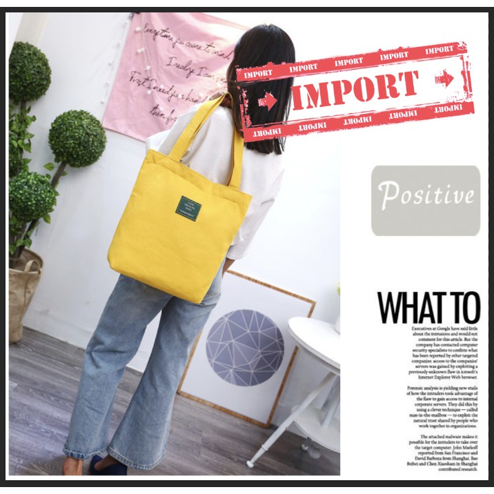 XIA01 Tas IMPORT Tote Korea Living Traveling Share Bag with Zipper TKM