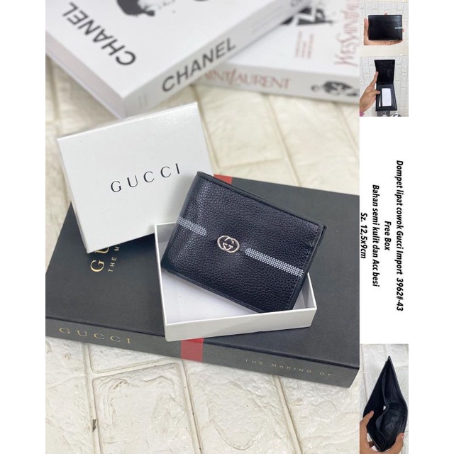 Dompet lipat cowok Gucci Import  3962#-43