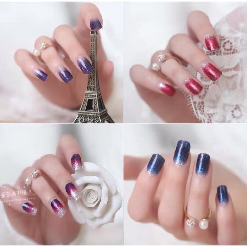 nail sticker / sticker kuku glitter dan polos
